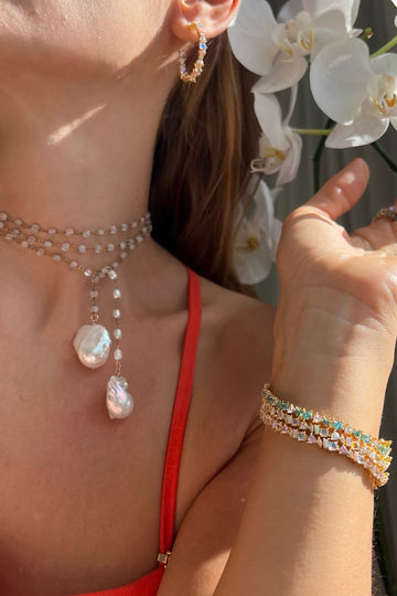 WRAPSODY NECKLACE- RAINBOW MOONSTONE